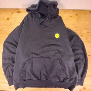 Vans Off The Wall Smiley‎ Face Hoodie XXL Black Graphic Streetwear